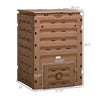 Outdoor Compost Bin, 120 Gallon (450L) Garden Composter with 80 Vents and 2 Sliding Doors, Fast Creation of Fertile Soil, Brown
