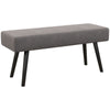 39 Inches Upholstered Bedroom Bench, Modern End of Bed Bench with Steel Legs, Gray