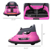 12V Bumper Car for Kids 360° Rotation W/ Safety Belt, Pink