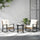 3 Pieces Bistro Set, Patio Wicker Furniture Set with Rattan Rocking Chairs and Coffee Table for Garden, Balcony, White