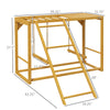 Chicken Activity Play with Swing Set, Wooden Chicken Coop Accessory with Multiple Chicken Perches & Hen Ladder, Yellow