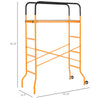 4-Step Steel Scaffold Organizer Platform, Anti-Skid Mobile Scaffolding Ladder with 2 Wheels, Free Moving for Indoor/Outdoor Decoration