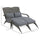 Wicker Adirondack Chair for 2 w/ Cushions & Footrests, PE Rattan Chair, Patio Chair for Porch, Backyard w/ High-back & Armrests, Light Gray