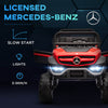 Licensed Mercedes-Benz 12V Kids Ride on Truck with Remote Control, Battery Powered Toy Car with Spring Suspension, LED Light, Horn & Music, Red