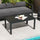 Outdoor Coffee Table, Rectangular Patio Side Table with Steel Frame and Slat Tabletop for Garden, Balcony, Black
