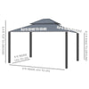10' x 10' Hardtop Gazebo, Pavilion Gazebo with Curtains, Nettings, Aluminum Frame, Hooks, for Garden, Patio, Light Gray