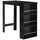 Modern Bar Table Counter Height Dining Table with 3 Storage Shelves for Kitchen, Dining Room, Living Room, Black