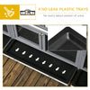 90.5" Wooden Rabbit Hutch Bunny Cage Pet Playpen House Enclosure with Double Side Run Boxes, for Guinea Pig and Small Animals, Light Grey