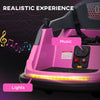 12V Bumper Car for Kids 360° Rotation W/ Safety Belt, Pink