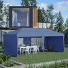 10' x 20' Pop Up Outdoor Party Tent with 4 Removable Sidewalls, Wedding & Event Canopy with Carry Bag for Patio, Backyard, Blue