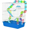 Extra Large Hamster Cage with Tubes and Tunnels, Portable Carry Handles, Rat House and Habitats Big 5-Tier Design, Blue