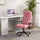 Heated Massage Office Chair, Heated Reclining Desk Chair with 6 Vibration Points, Armrest and Remote, Pink