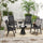 Set of 4 Outdoor Folding Chairs, Stackable Patio Dining Chairs with Armrests, Metal Frame, Black