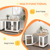 Dog Crate Furniture, Side Table Indoor Dog Kennel, End Table with Lockable Door for Small and Medium Dogs, Dog Cage, Walnut Brown