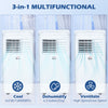 10,000 BTU Portable Air Conditioner Home AC Unit with Dehumidifier & Fan Mode, with Remote,Cools  172Sq Ft, 24H Timer, White