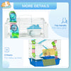 Extra Large Hamster Cage with Tubes and Tunnels, Portable Carry Handles, Rat House and Habitats Big 5-Tier Design, Blue