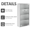 12" x 24" Lockable Medicine Cabinet, 4 Tier Stainless Steel Medical Wall Box with 2 Keys and Shelves for Bathroom