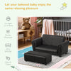 Kids Sofa Set with Footstool for Toddlers and Babies, Black