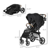 Lightweight Baby Stroller, Toddler Travel Stroller with One Hand Fold, Compact Stroller with Storage Basket, All Wheel Suspension, Black