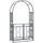 81" Garden Arch  Metal with Double Doors, Locking Gate, Arch for Wedding, Bridal Party Decoration, Grey