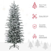 6' Pre Lit Artificial Flocked Christmas Trees, with Snow Branches, Warm Yellow Clear Lights, Auto Open, Extra Bulb