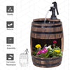 2-Tier Wooden Water Pump Fountain for Fun Garden Decor with Planting Flower Box Base & a Durable Sturdy Design
