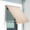 6' Drop Arm Manual Retractable Patio Sun Window Awning with UV & Sun Protection & Included Hardware  Cream