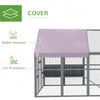9.2' x 6.1' Large Chicken Coop with Nesting Box, Water-Resistant and Anti-UV Cover for 8-12 Chickens, Gray