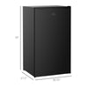 Mini Fridge with Freezer, 3.2 Cu.Ft Compact Refrigerator with Adjustable Shelf, Mechanical Thermostat and Reversible Door for Bedroom, Black