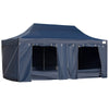 10' x 20' Heavy Duty Pop Up Canopy with 7 Removable Zippered Sidewall, Bottom Privacy Sidewall, Roller Bag, Upgraded Tube, Party Event, Blue