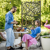 6.5FT Metal Outdoor Privacy Panels, Outdoor Room Divider with Stand and Ground Stakes, for Garden,  Messy Branch Style