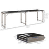 Aluminum Camping Table with Adjustable Legs, 8ft Folding Picnic Table for Travel, BBQ, Beach or Hiking, Black & White