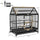 48" Heavy Duty Dog Crate with 4 Lockable Wheels, Double Doors, and Removable Tray, for XL and L Dogs