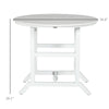 Aluminum Frame Round Patio Table with Umbrella Hole, Outdoor Dining Table for 4 People, White