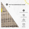 Patio Wicker Adirondack Chair, Outdoor All-Weather Rattan Fire Pit Chair, Cushions, Tall Curved Backrest and Comfortable Armrests
