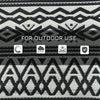 Reversible Outdoor Rug Carpet RV Camping Rugs with Carry Bag, 9' x 12', Gray & Cream White Boho