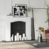 29" Modern Fireplace Mantel Surround Mantels for Fireplace with Decorative Geometric Pattern, White