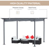 11.5' x 11.5' Retractable Patio Gazebo Pergola with UV Resistant Outdoor Canopy & Strong Steel Frame, Gray