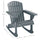 Wood Adirondack Outdoor Lounge Rocking Chair Fire Pit Seating with Slatted Wooden Design, Fanned Back, Gray