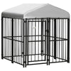 4' x 4'  Dog Playpen, Outdoor Puppy Exercise Pen with Water-resistant UV Protection Canopy, Dog Run Enclosure for Small & Medium Dogs