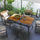 Patio Table with Umbrella Hole, Outdoor Table for 6 People, Steel Frame for Backyard, Lawn Balcony, Brown