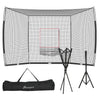 Baseball Net with Strike Zone, Tee, Caddy and Carry Bag for Pitching and Hitting, Portable Softball and Baseball Training Equipment