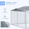 Outdoor Dog Kennel Galvanized Steel Fence with Cover Secure Lock Mesh Sidewalls for Backyard 13' x 13' x 7.5'