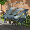 Outdoor Bench Patio Bench, Aluminum Lightweight Park Bench with Slatted Seat for Lawn, Park, Deck, Blue