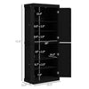 72" Kitchen Cabinet, Pantry Storage Cabinet with Doors and Shelves, Freestanding Food Pantry Cabinet, Black