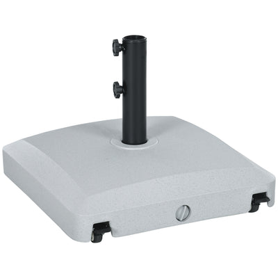 Patio Umbrella Base with Wheels, 53lbs Water or 66lbs Sand Filled, Heavy Duty Outdoor Umbrella Stand Holder, Gray