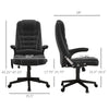 6 Point Vibrating Heated Massage Office Chair, Linen High Back Office Desk Chair, Reclining Backrest, Padded Armrests & Remote, Black