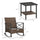 3 Piece Rocking Wicker Bistro Set, Outdoor Patio Furniture Set with 2 Porch Rocker Chairs, Cushions, 2-Tier Coffee Table for Garden