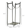 Firewood Rack with Fireplace Tools, Indoor Outdoor Firewood Holder, 30.25" Build with 2-Tiers, Includes Poker, Tongs, Broom, Shovel, Black