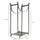 Firewood Rack with Fireplace Tools, Indoor Outdoor Firewood Holder, 30.25" Build with 2-Tiers, Includes Poker, Tongs, Broom, Shovel, Black